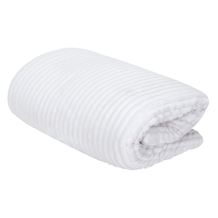 Plaid Flanelle Cotele Sherpa Ecru 180x220cm