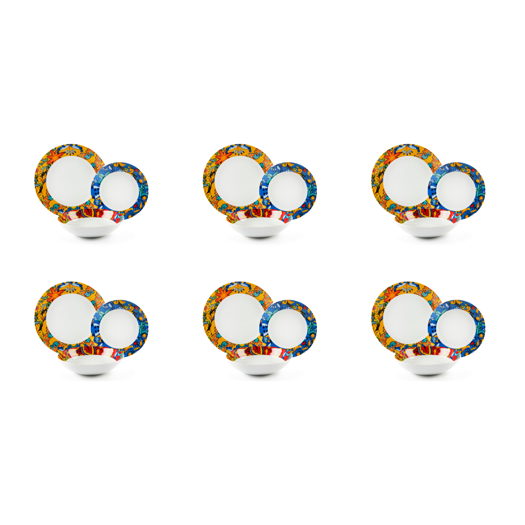 Servizio piatti 18 pezzi Excelsa – Erice, Porcellana Multicolore