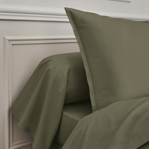Drap plat uni en percale de coton, PREMIÈRE, Jungle