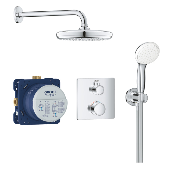 GROHE Set de douche avec Tempesta 210 GROTHERM Chromé 34729000