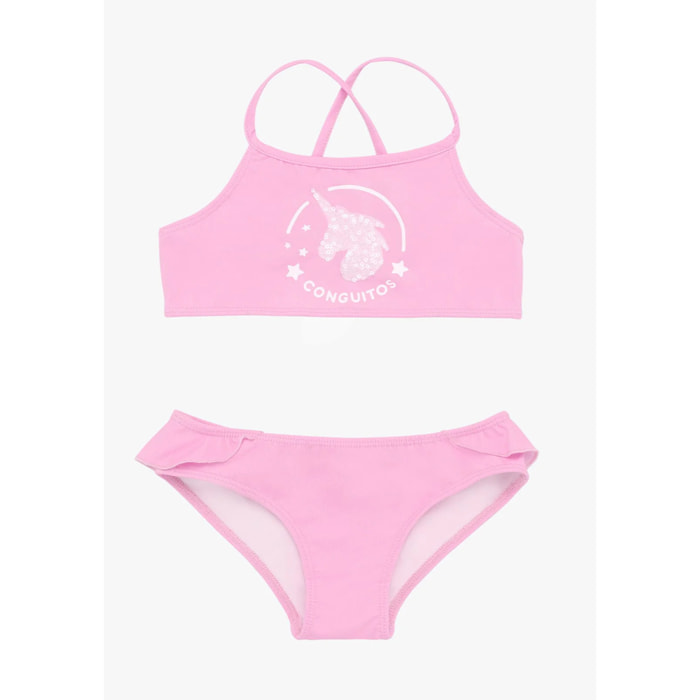 Bikini de Niña Volante Rosa