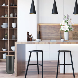 Poubelle Adonis noir matt 30L Spirella