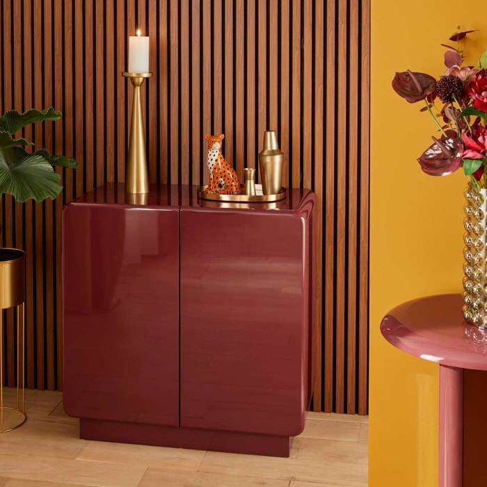 Buffet Douglas carré 80x80cm 2 portes rouge