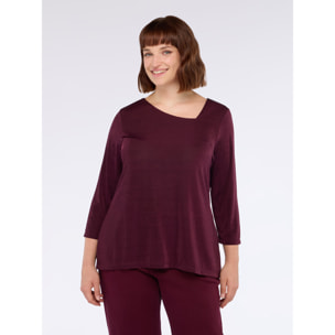 Fiorella Rubino - T-shirt con scollo asimmetrico - Bordeaux