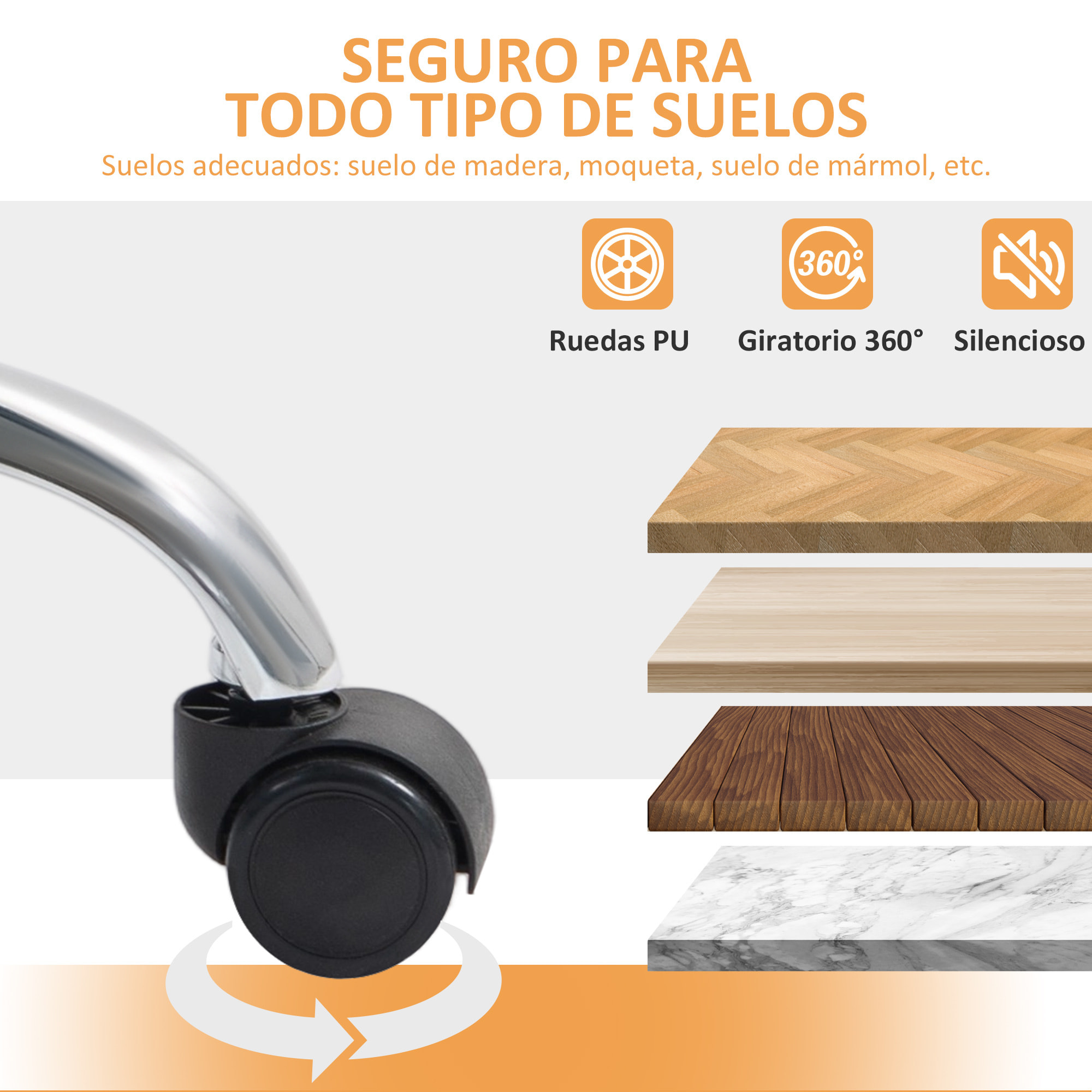 Silla de Escritorio con Soporte Lumbar Inflable, Tapizada en PU, Silla de Oficina Giratoria con Reposapiés, Respaldo Reclinable, Respaldo Alto, Altura Ajustable, Marrón