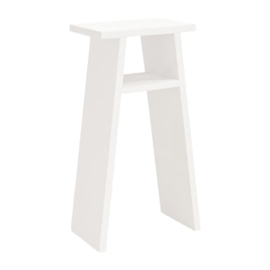 Table basse en bois massif blanc 60x20cm Hauteur: 60 Longueur: 20 Largeur: 30