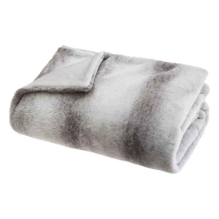 Plaid gris bicolore 130x180cm