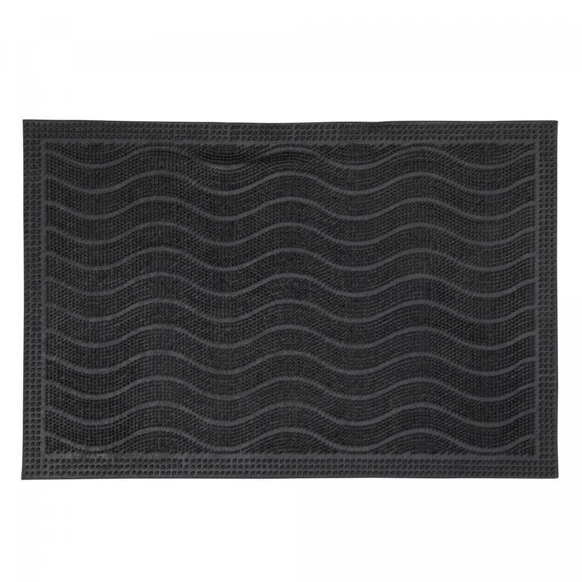 Paillasson géométrique en vagues, kilim tissé naturel, DUNE