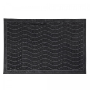 Paillasson géométrique en vagues, kilim tissé naturel, DUNE