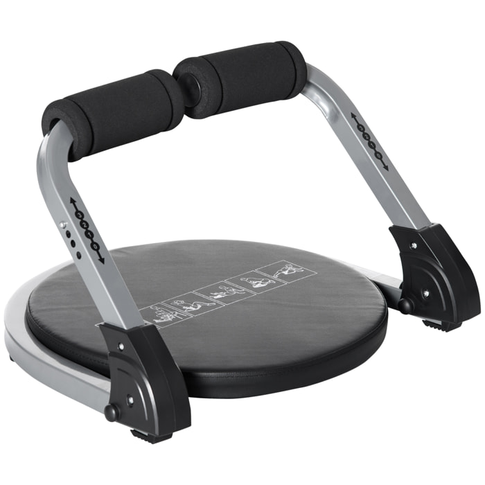 Appareil à abdominaux crunch musculation compact et pliable 3 niveaux de résistance acier PU noir