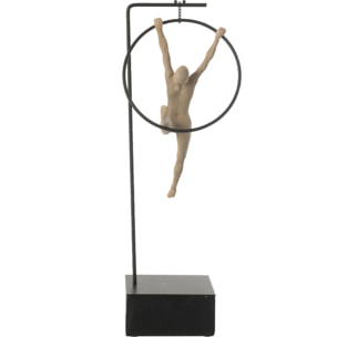 J-Line décoration Gymnaste Cerceau Beta - polyrésine - beige/noir