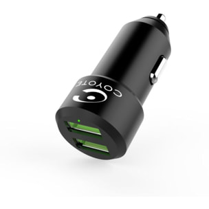 Chargeur allume-cigare COYOTE 2 USB + Câble droit