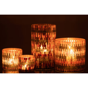 J-Line photophore Chic - verre - brun/or - large