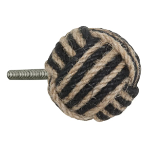 Lot de 2 boutons de meuble en jute Louna noir
