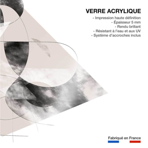 Tableau contemporain eclats beige rosé Tableau plexiglas