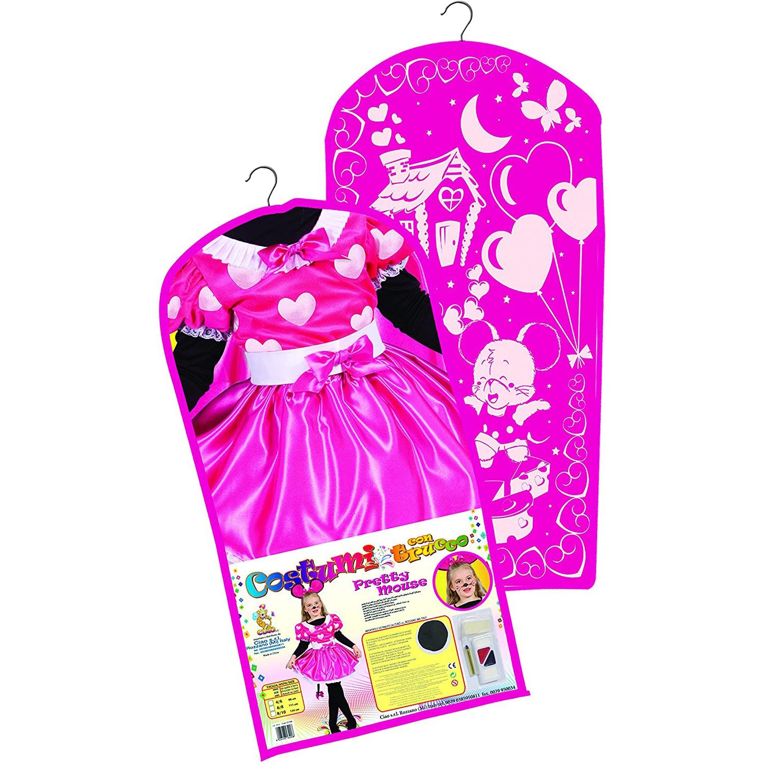 Costume Carnevale Con Make-Up Topolina Pretty Mouse Bambina Originale