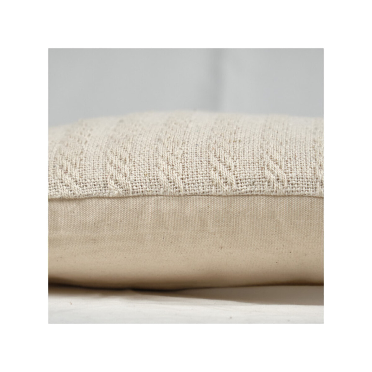 Coussin beige en coton 40 x 40 cm - PLUME