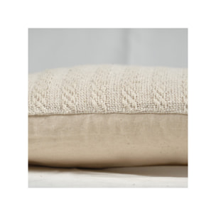 Coussin beige en coton 40 x 40 cm - PLUME