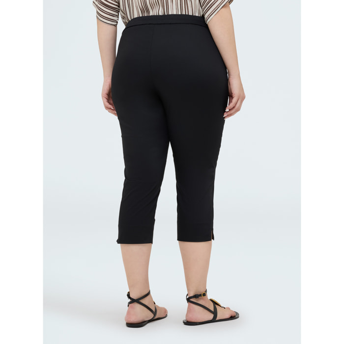 Fiorella Rubino - Pantalones Capri de mezcla de algodón - Negro