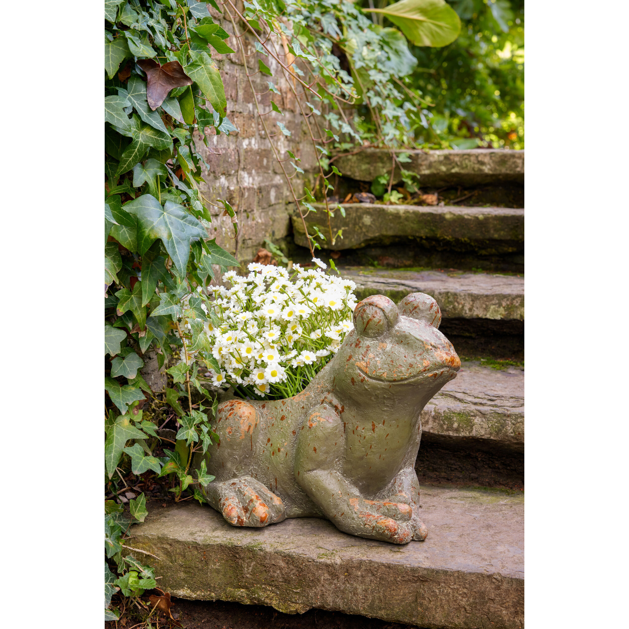 J-Line Cache-Pot Extérieur Antique - polyrésine - vert foncé