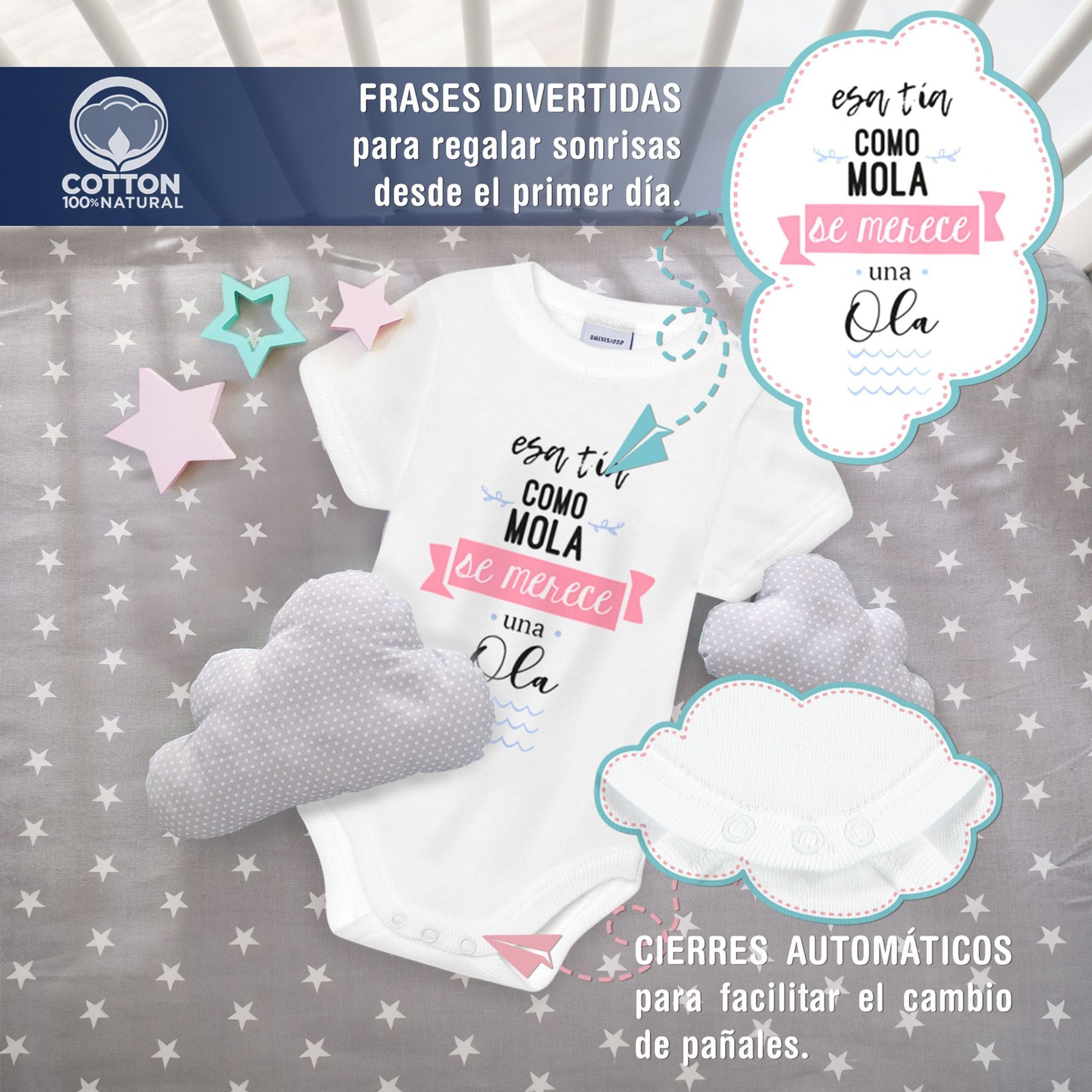 Body bebé personalizado frases algodón