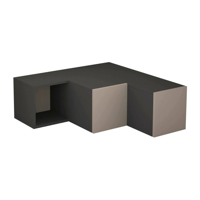 Mobile porta TV Fiorenza, Credenza da soggiorno, Armadio basso per TV, Base parete attrezzata, 90x92h32 cm, Antracite e Beige