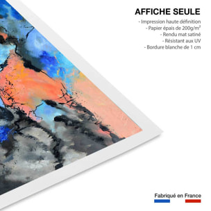 Affiche abstraite ocre et bleu provence Affiche seule