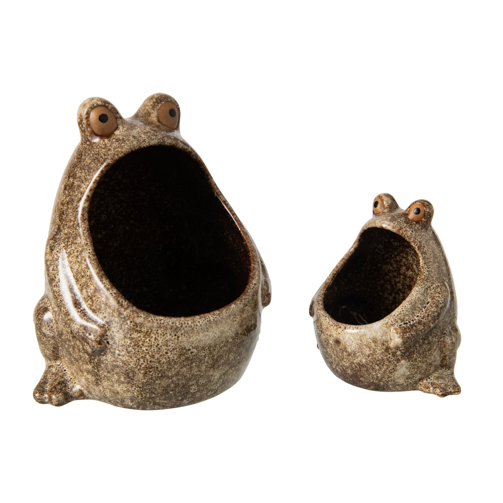 J-Line Cache-Pot Grenouille - grès beige - large