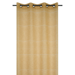 Voilage ajouré à oeillets  - Effet matière - Jaune moutarde