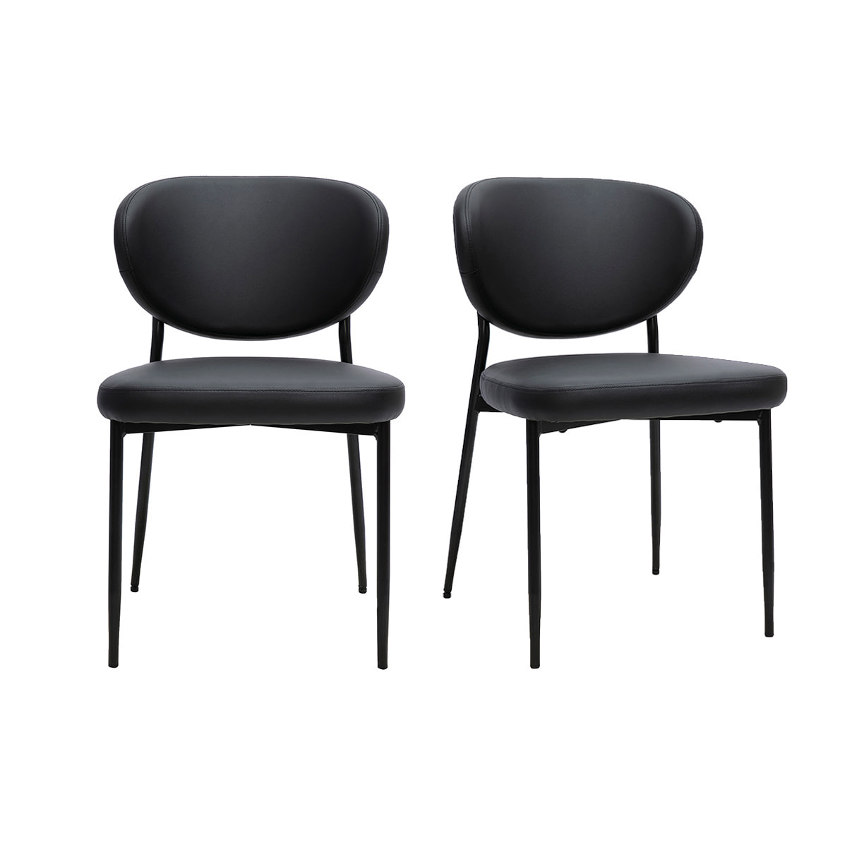 Chaises noires et métal (lot de 2) BREKA
