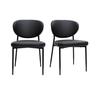 Chaises noires et métal (lot de 2) BREKA