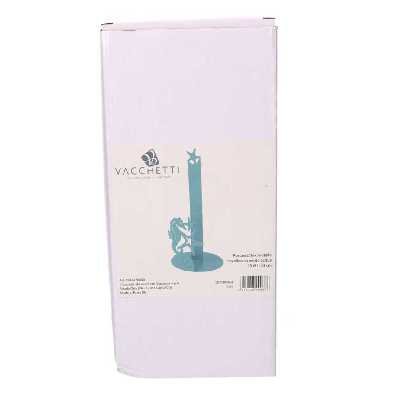 Portascottex in metallo cavalluccio verde acqua tondo cm ø15h33