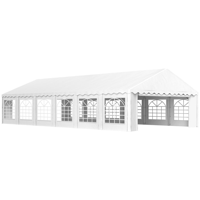 Carpa para Fiesta 12x6 m Carpa de Jardín con 12 Paredes Laterales Desmontables y 12 Ventanas Impermeable Protección UV 30+ Cenador Gazabo para Boda Camping Blanco