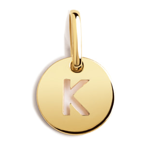 Mini Medallion Letter Plata Baño Oro