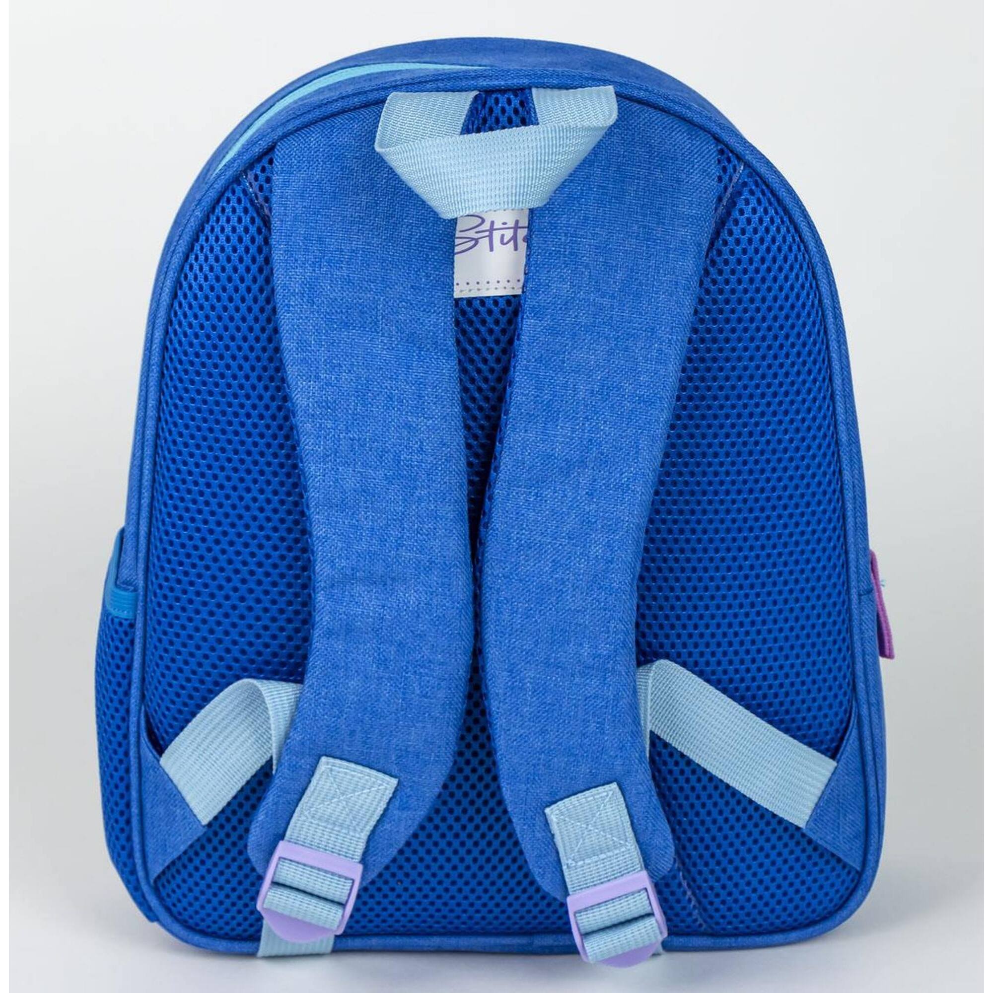 Mochila infantil escolar stitch, unisex niños, azul, pequeña