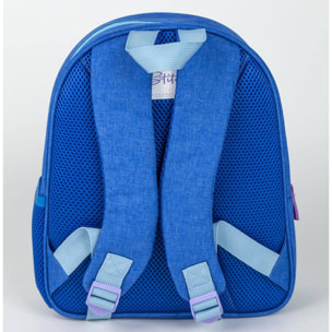 Mochila infantil escolar stitch, unisex niños, azul, pequeña