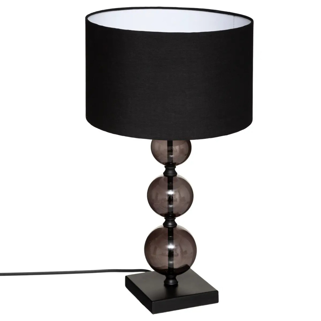 Lampe "Alma" noire - métal & verre H52 cm