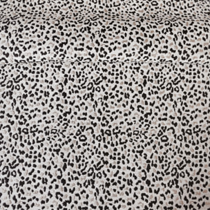 Tissu jacquard ameublement  motif panthère - Ecru