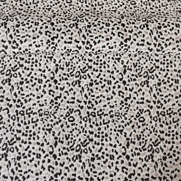 Tissu jacquard ameublement  motif panthère - Ecru