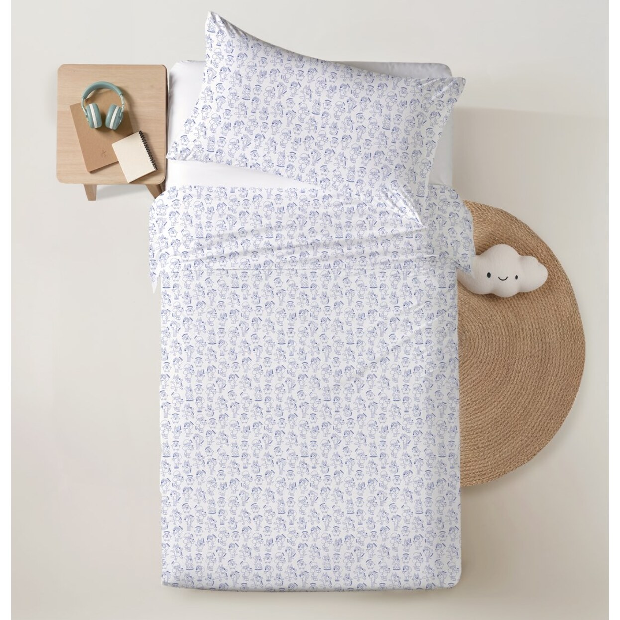 Sábana encimera BLUEY + funda almohada 45x125