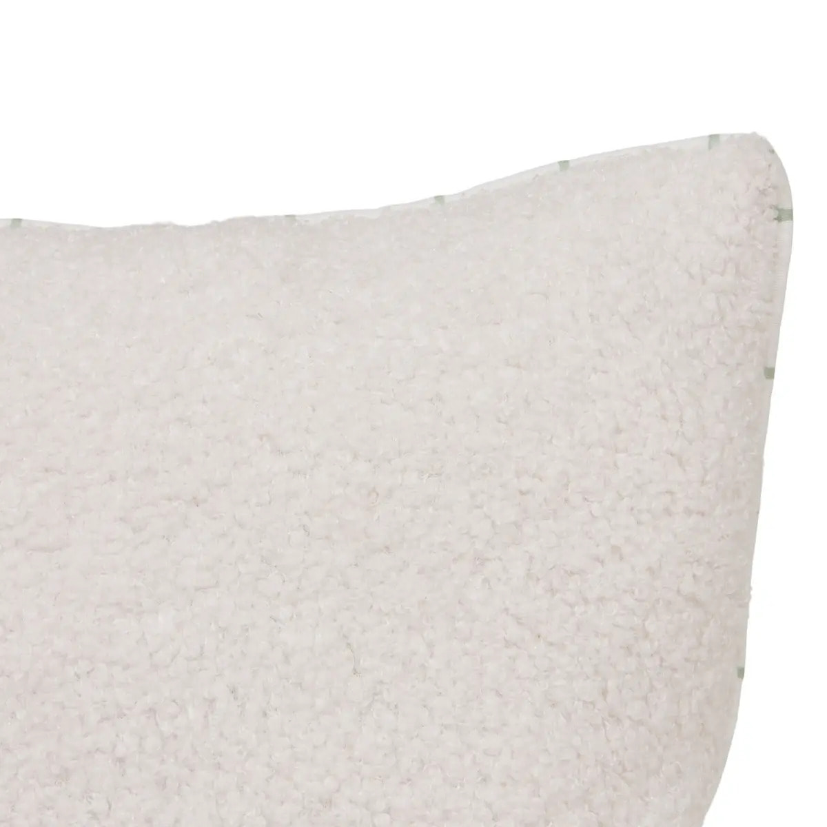 Coussin reversible bouclette/motif coeurs Jaiko 38x58cm blanc et vert
