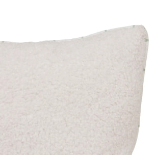 Coussin reversible bouclette/motif coeurs Jaiko 38x58cm blanc et vert