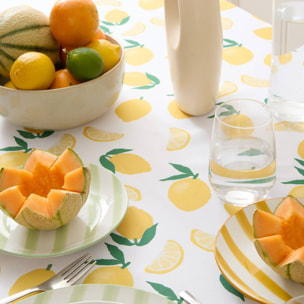 Nappe Fruity 240x140cm jaune imprimé citrons