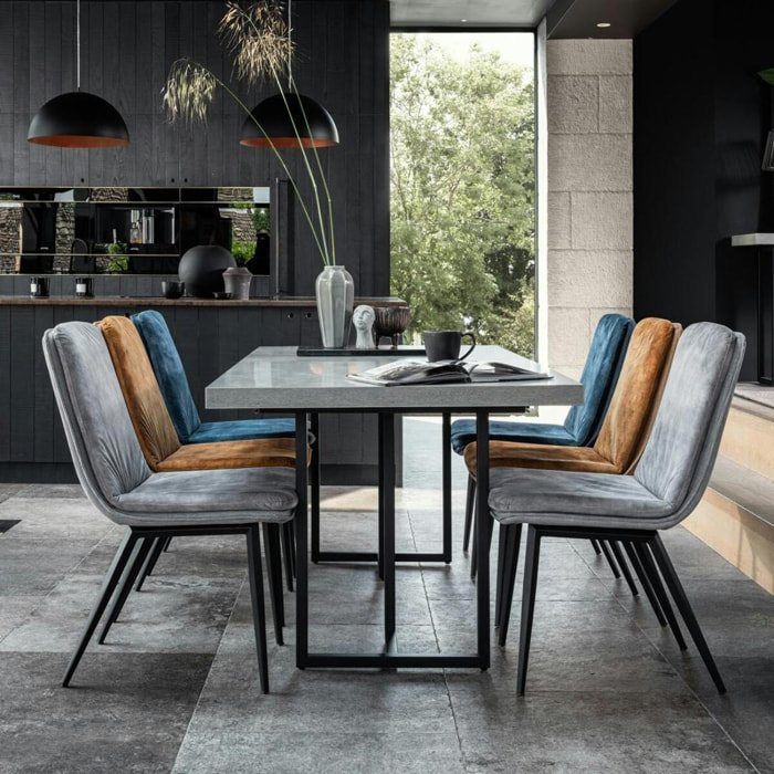Table à manger design 200 cm aspect béton KINGSTON