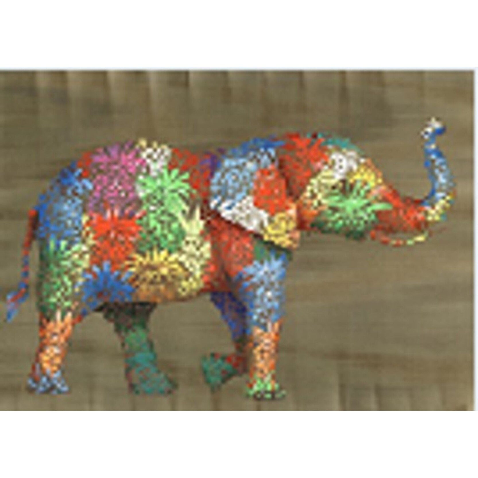 Tableau Touched éléphant ananas 50x40cm Kare Design