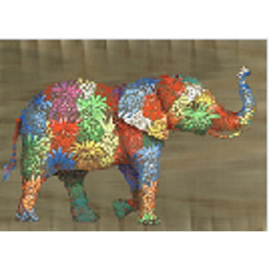 Tableau Touched éléphant ananas 50x40cm Kare Design