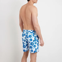 Boxer de bain - coupe classique - bleu et blanc