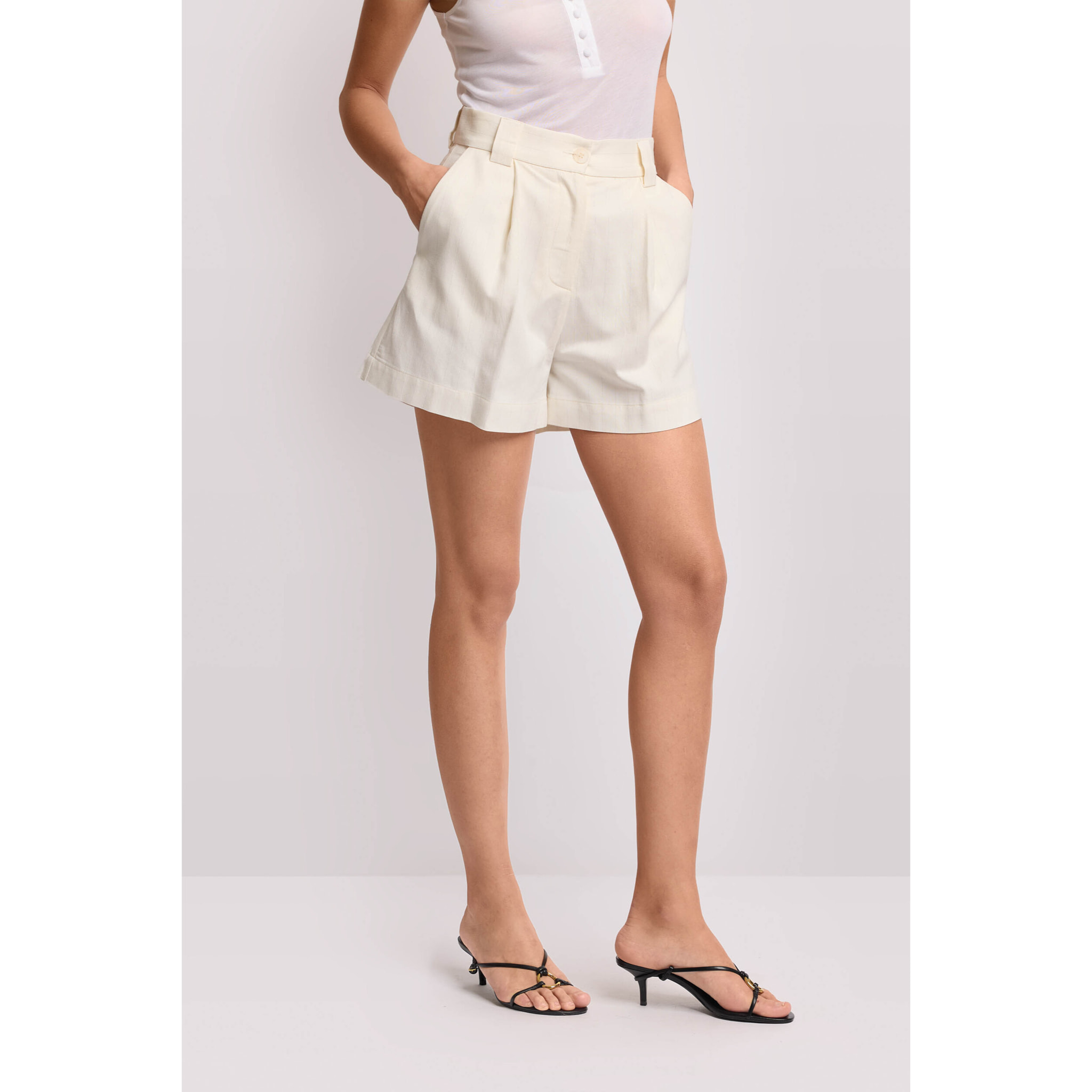 Kocca - Pantaloni corti con pinces Donna, Tinta unita