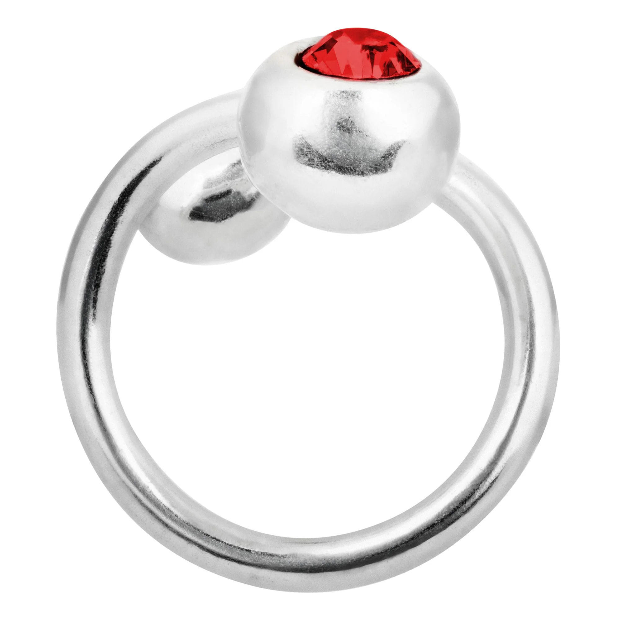 Anillo-Swarovski rojo plata 925 chapado