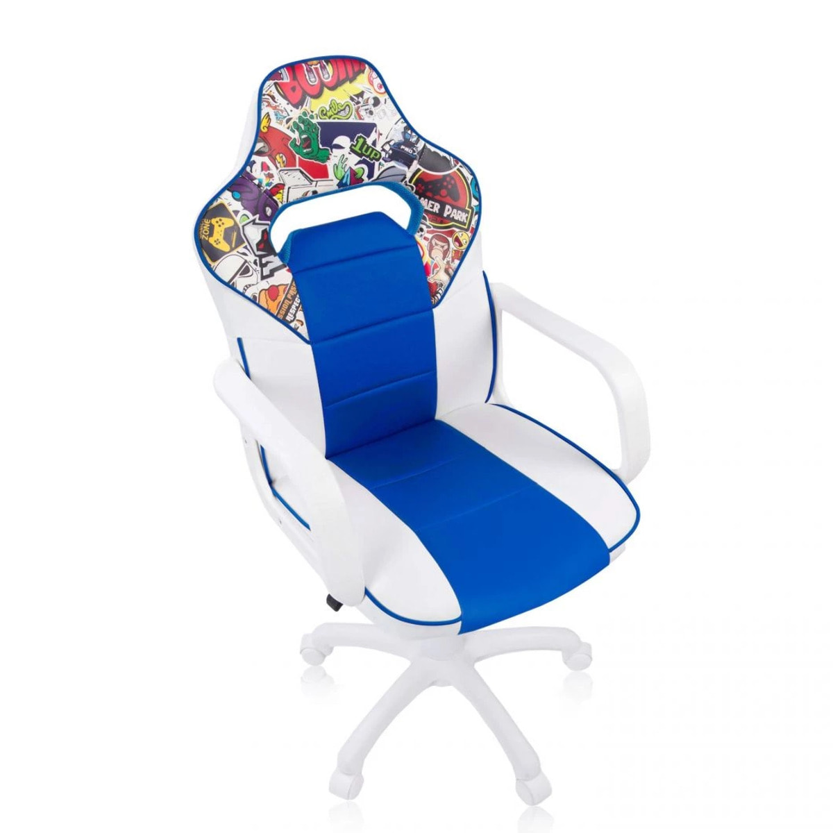 Silla gaming DRW Sticker Blanco Azul DRW